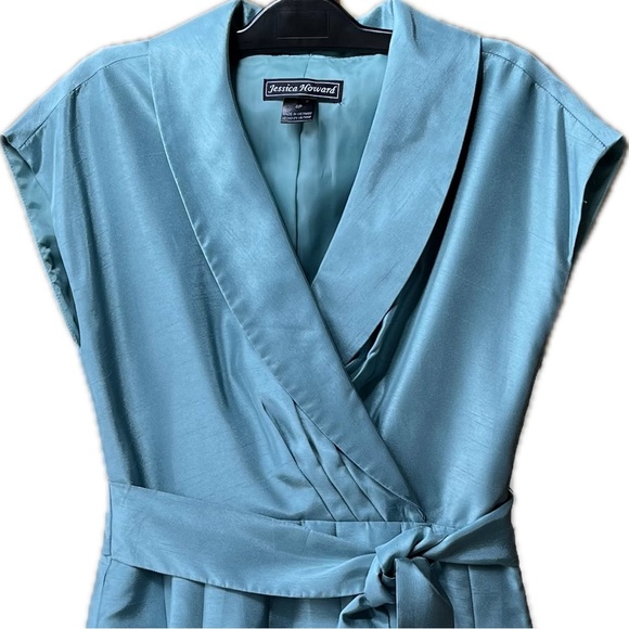 Cocktail Dress Light Teal 50s Inspired Sz 4P - Picture 3 of 16